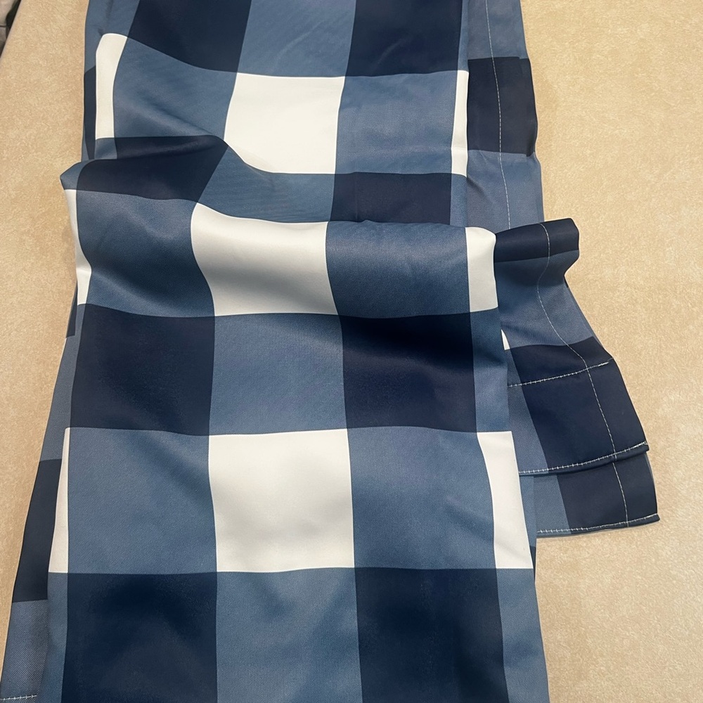 Blue and White Checkered drapes nwot